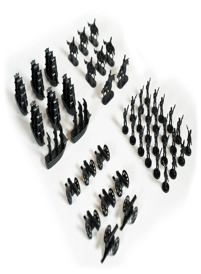 Morrison Games Napoleonic & Civil War Military Miniatures (Black): Plastic Toy Soldiers Set: Infantry, Cavalry, Artillery, Ships - Image 1